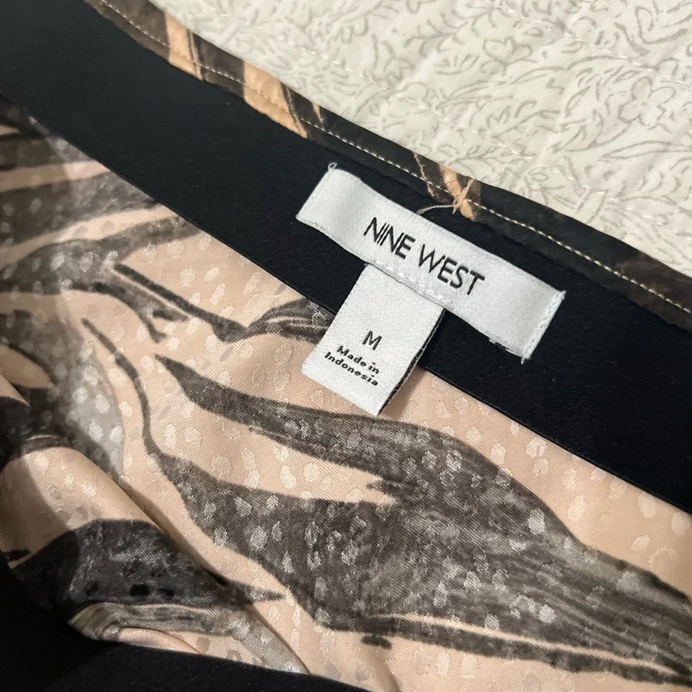 Nine West A-Line Midi Skirt in Brown and Tan